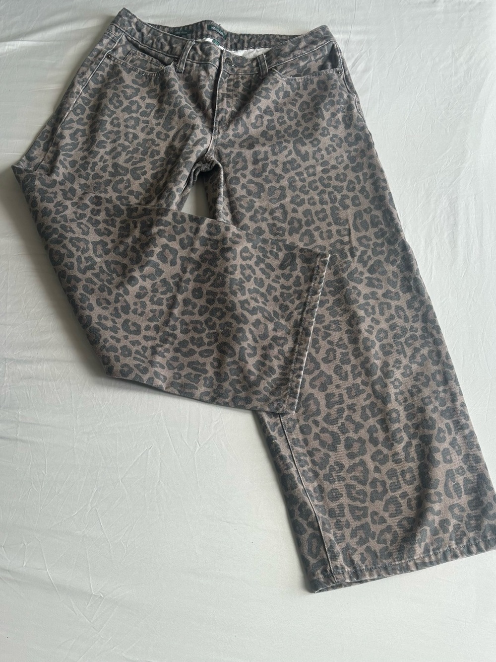 wild fable Taupe & Gray Leopard Wide-Leg Jeans